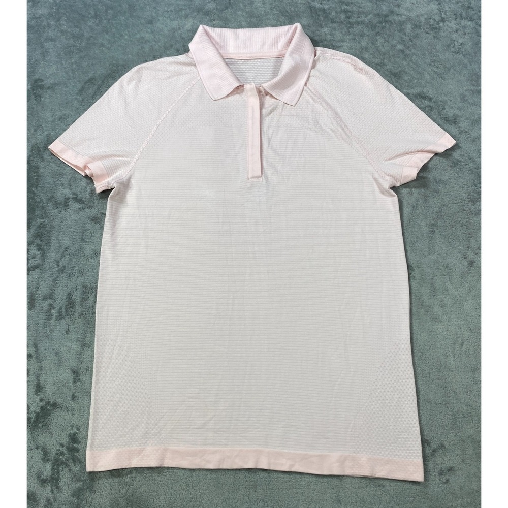 Lululemon Polo Shirt Women Small Pink Quick Drying Short Sleeve Golf Performance